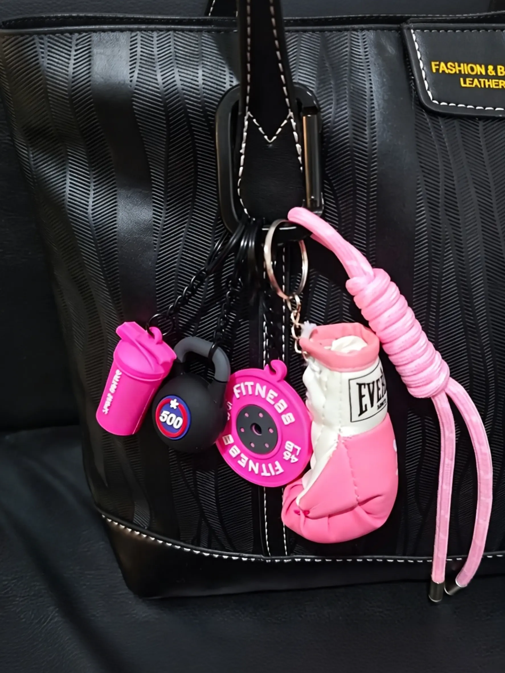 Gym Bag Charm, Dumbbells, Barbell Plates, Boxing Gloves, Accessories For Bags, For Decoration And Hanging Ornaments Multiple Colors Available Keychain, Backpack Charm, Bag Accessories Charms