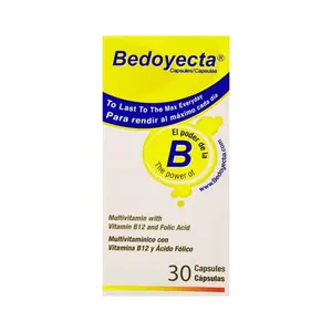 Bedoyecta Multivitamin with Vitamin B12 and Folic Acid Supplement Capsules 30 Ct