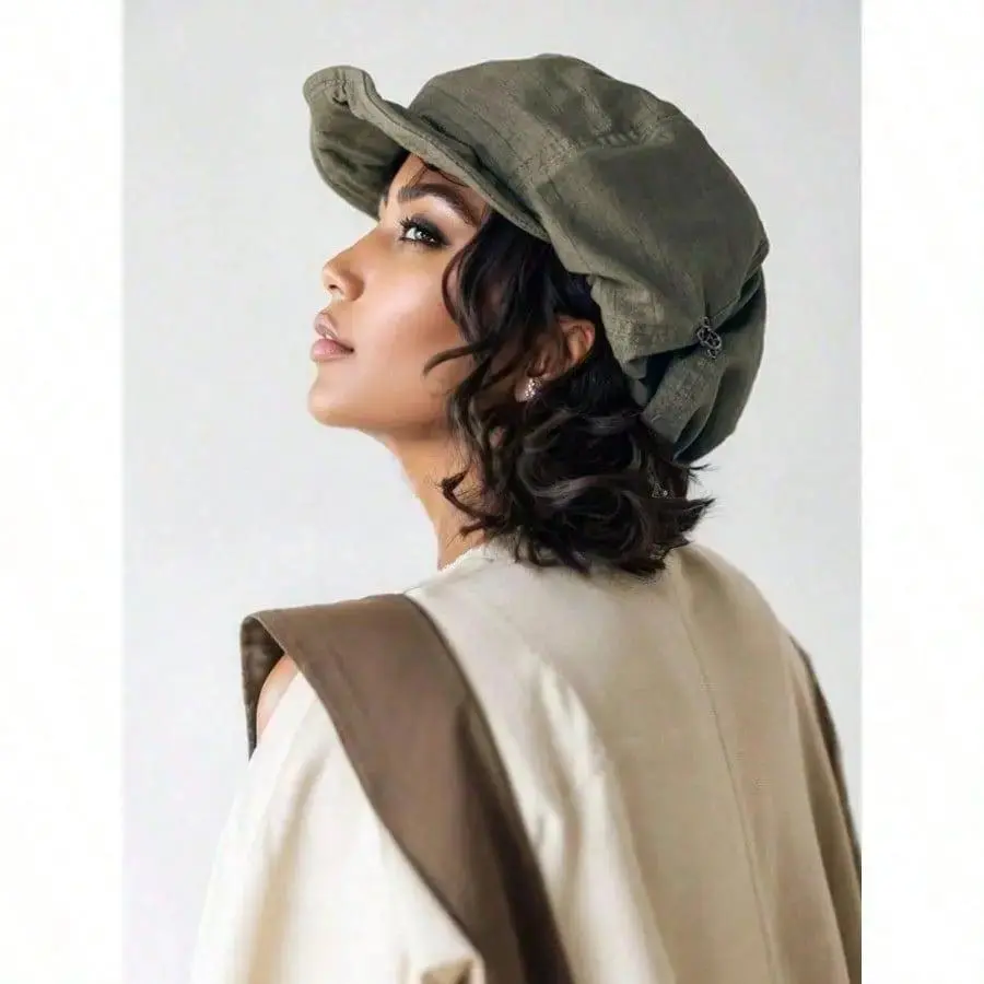 Beret・Retro Artistic Style Newsboy Cap | Large Size, Three-Dimensional, Makes The Face Look Smaller・Slouchy Style, Versatile | A Must-Have For Artistic Style Women To Go Out In Spring And Autumn・Retro Wear | New Style, Breathable・ Painter Hat Elements