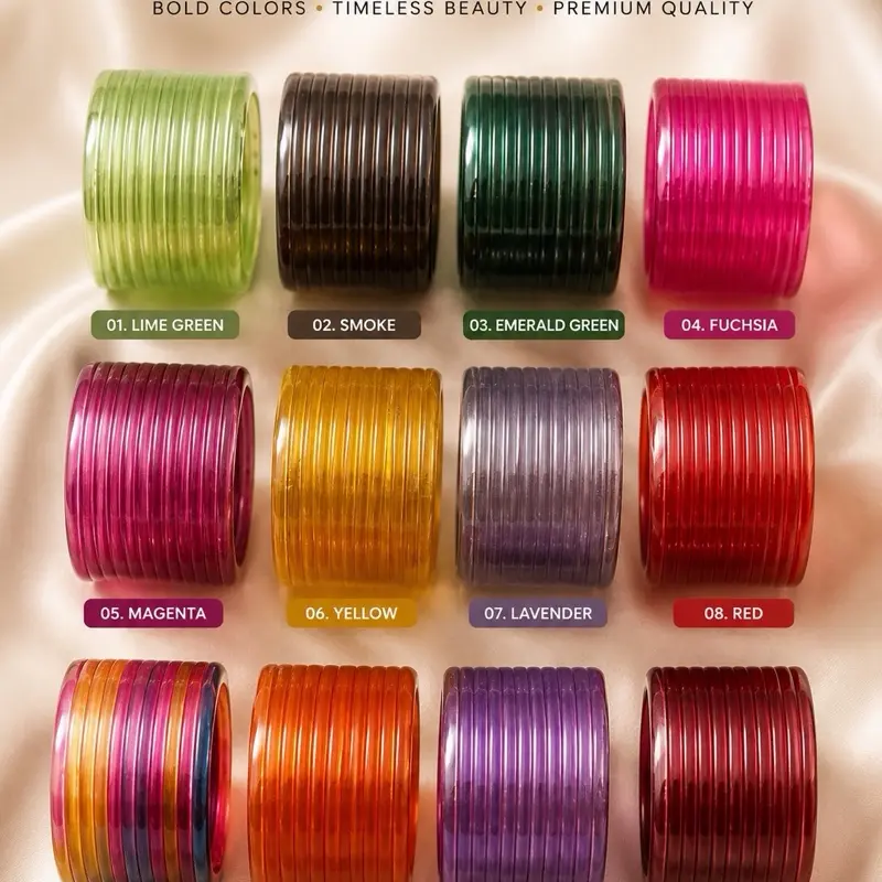 TANIA PLAIN GLASS BANGLES 2.8 (12pcs)
