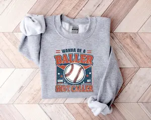 Wanna be a baller shot caller Shirt, Retro baseball shirt, Baseball boy Shirt, Baseball Lover Gift, Game Day Shirt, Sport Lover Gift