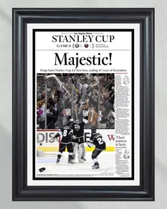 2012 Los Angeles Kings Stanley Cup Champions Unframed Poster - First Title Front Page Newspaper Print - LA Hockey History Art - Staples Center Decor