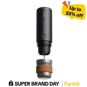 【FathersDayGift】Fanttik Cafein 11 Portable Coffee Machine, Self-Heating Electric Espresso Machine with USB-C, 20 Bar Coffee Maker for Travel, Hiking, Gym and Office