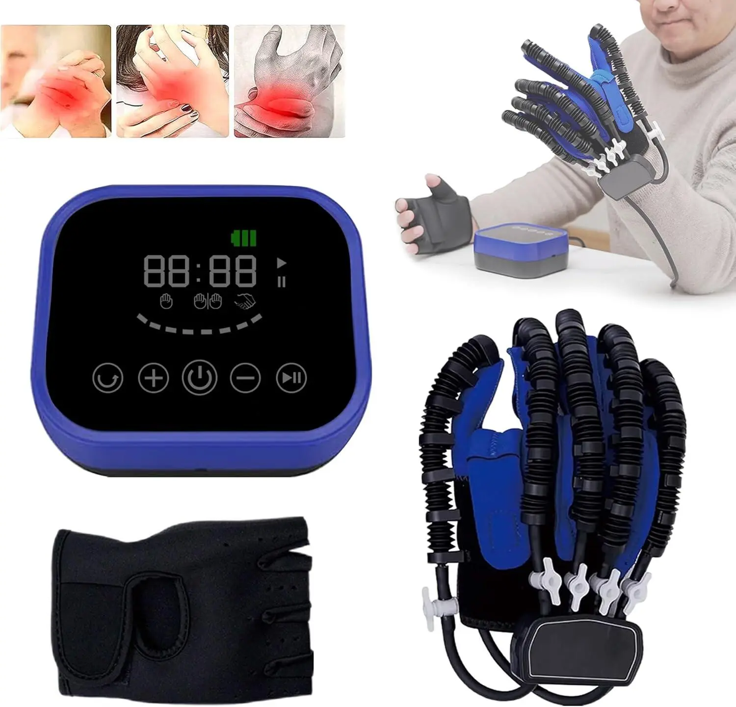 Rehabilitation Robot Gloves - Healthcare Equipment with LCD Touch Screen Design & Hand Grasping Simulation Technology for Stroke Recovery, Flexion and Extension, Hand Dexterity Training; Thoughtful Healing Gift for Seniors, Mirror Image Training, Intellig