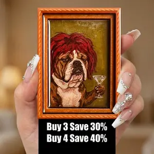 Funny Dog Fridge Magnet Vintage Art Frame Sassy Meme Refrigerator Magnet Kitchen Decor Cute Dog Lover Gift Stocking Stuffer Locker Decor Office Desk Gift Durable Wooden Magnet Sheet Magnetic Frog kitchen decor