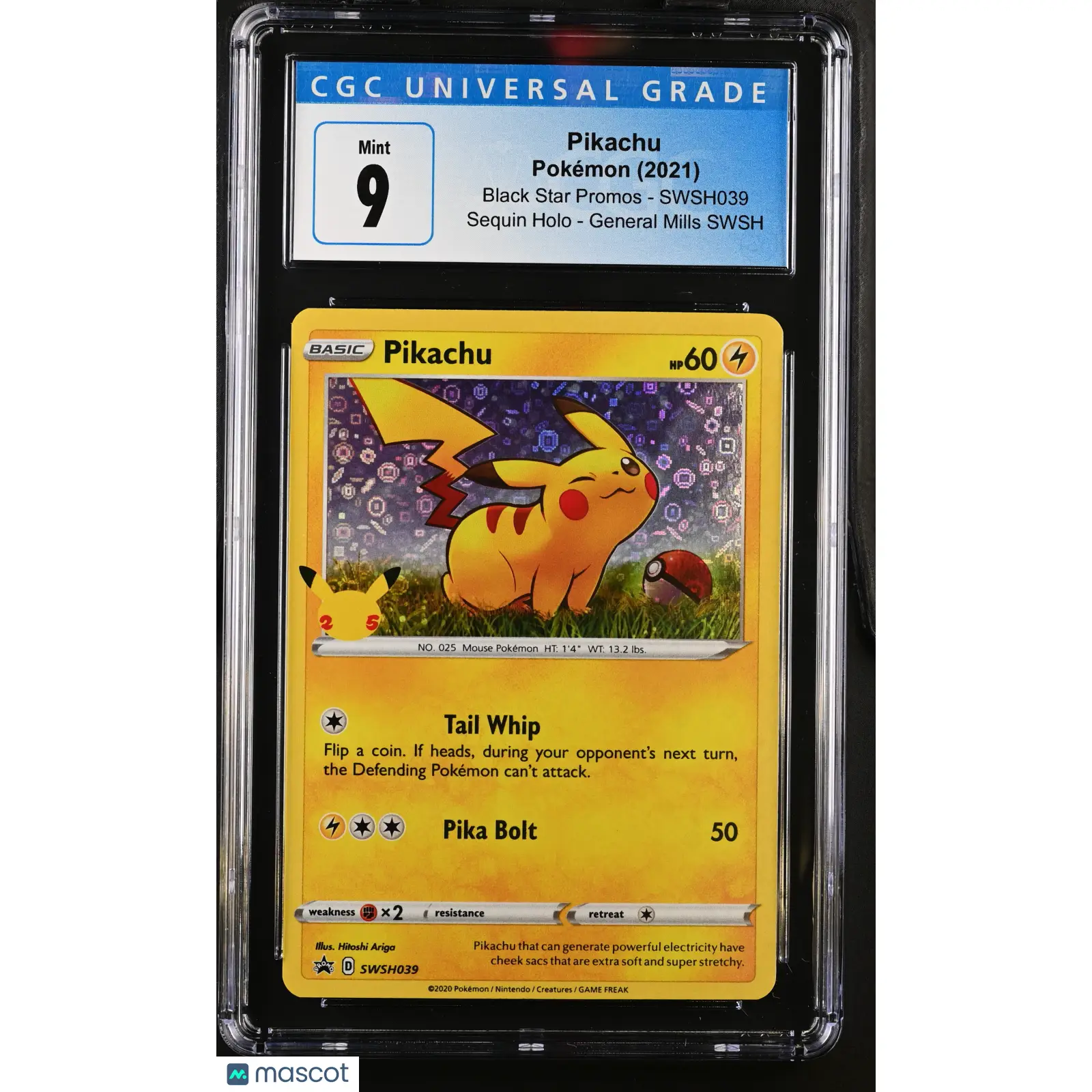 CGC 2021 Pokémon Pikachu #SWSH039 9 2021 Black Star Promos Sword & Shield
