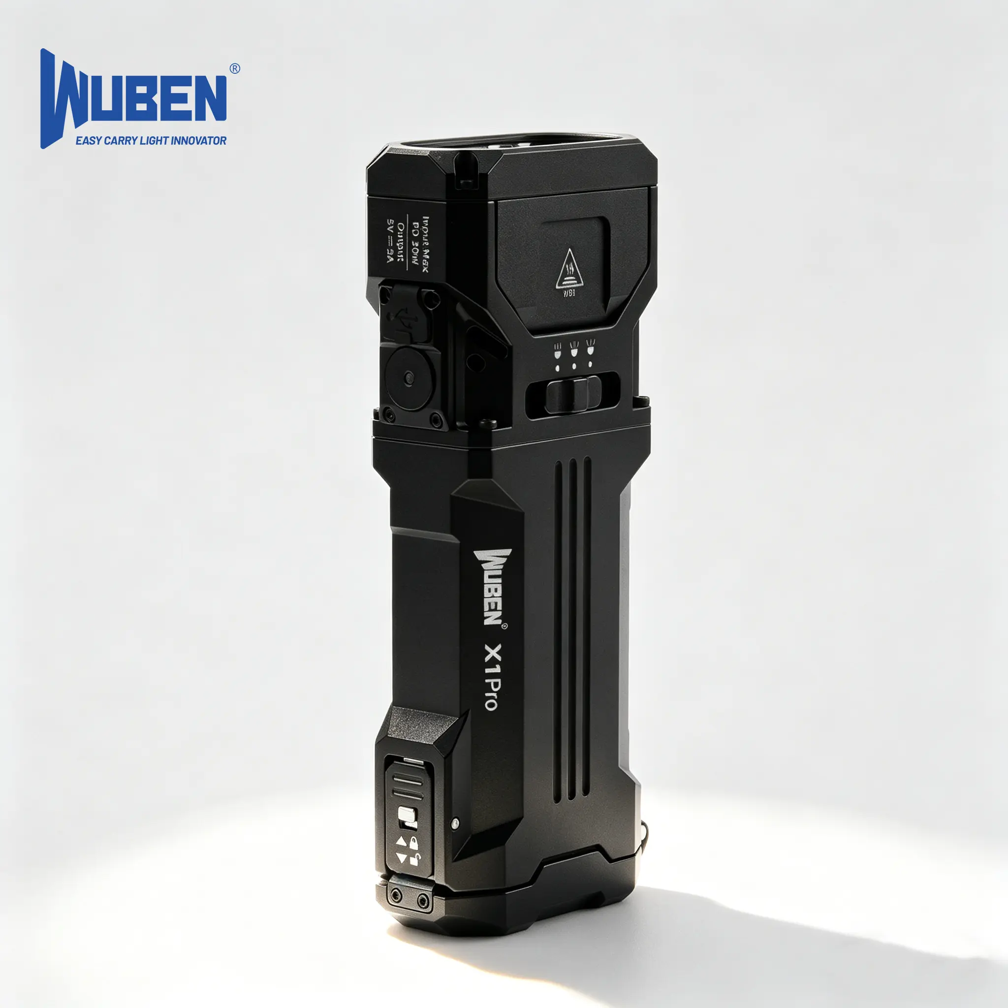 WUBEN X1 PRO 12300 Lumens Super Bright Flashlight, Active Cooling EDC Flat Light, Swappable Battery & 30W PD Fast Charging, IP65 Waterproof Portable Bike Light for Camping, Hiking & Night Work
