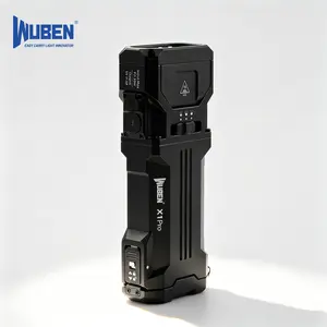 WUBEN X1 PRO 12300 Lumens Super Bright Flashlight, Active Cooling EDC Flat Light, Swappable Battery & 30W PD Fast Charging, IP65 Waterproof Portable Bike Light for Camping, Hiking & Night Work
