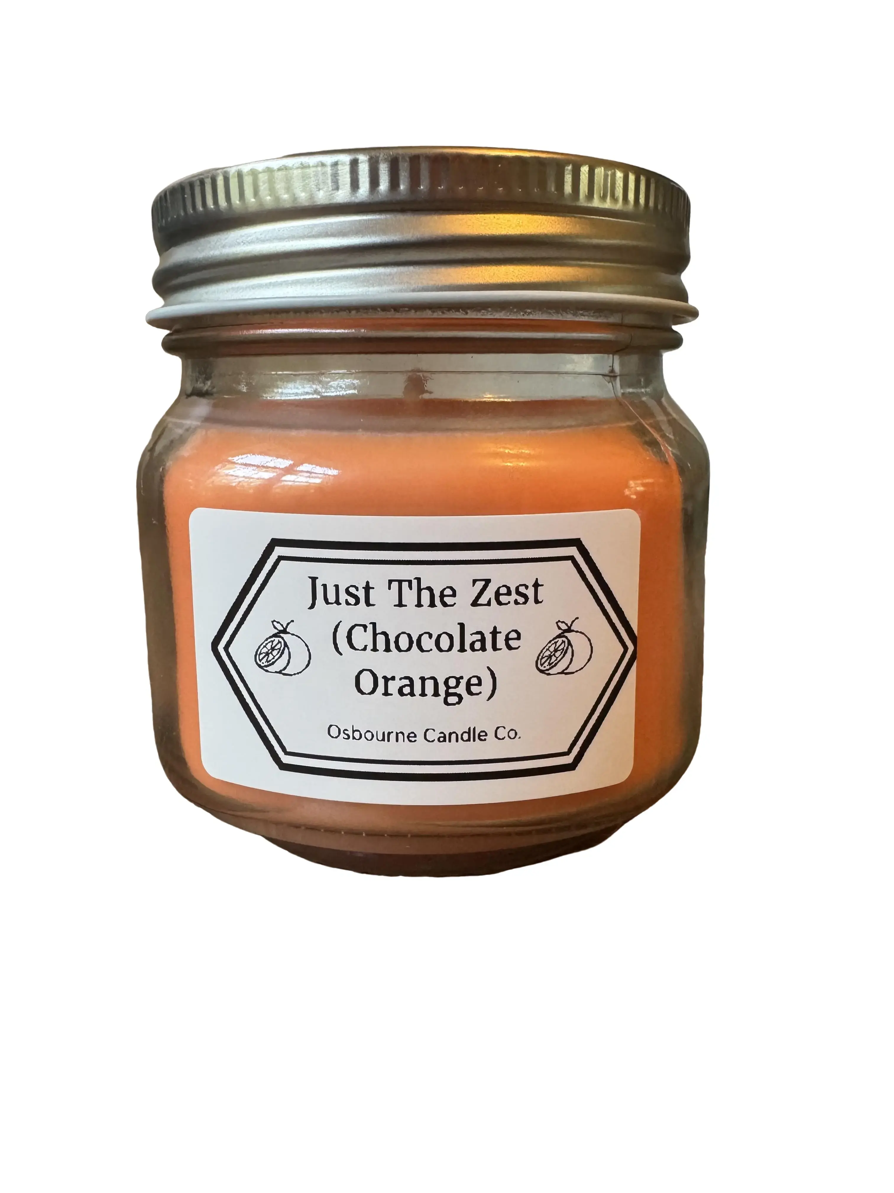 Osbourne Candle Co Just The Zest Chocolate Orange Scented Candle in Jar - Hand-Poured Soy Wax with 45-Hour Burn Time & Natural Ingredients