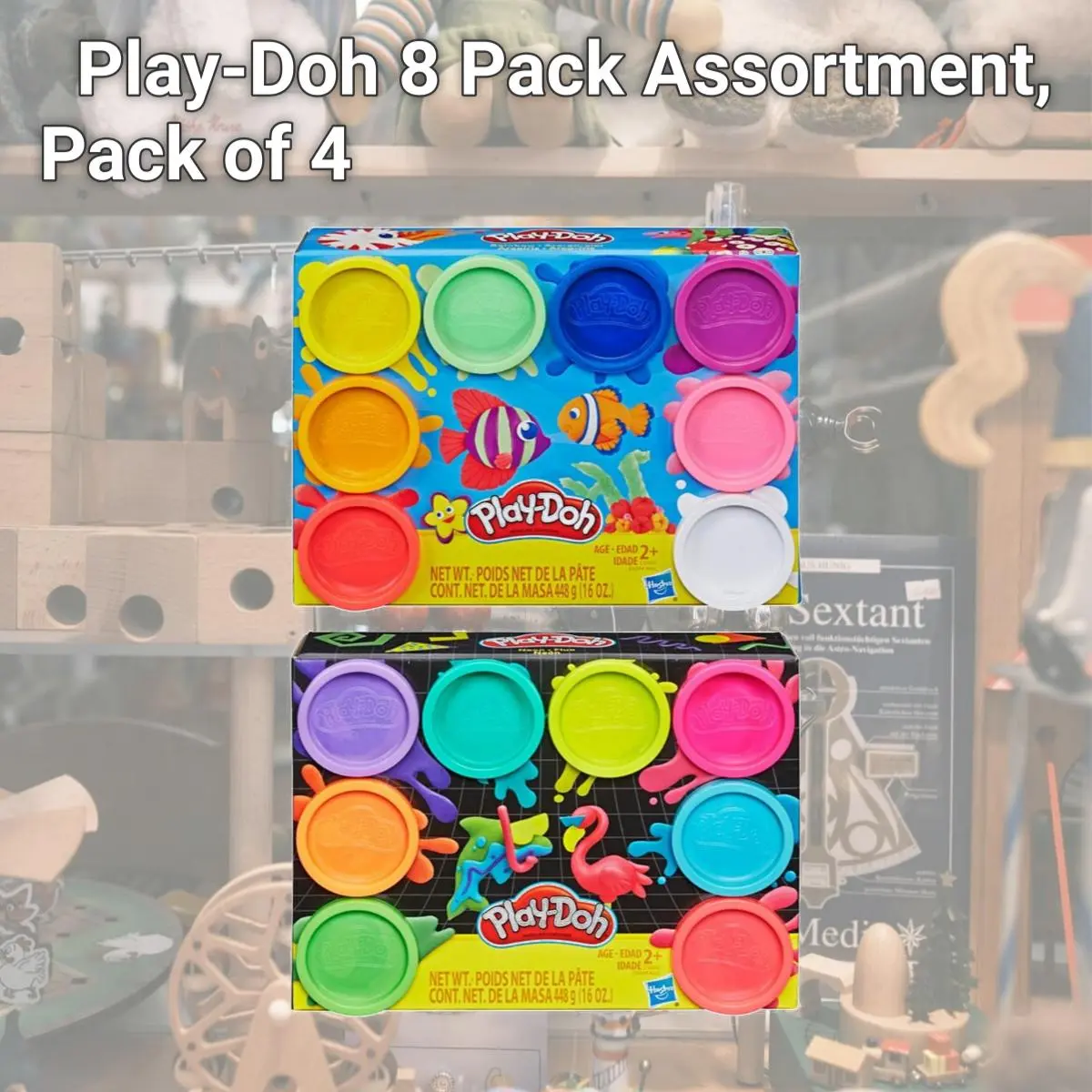 Hasbro Play-Doh Unisex Modeling Clay 8-Pack Assortment - 4 Total Packs, 2-oz Airtight Containers, Bright Colors, Non-Toxic Compound, Creative Toy to Brighten Up Playtime for Kids Ages 2+, 2-Oz Cans