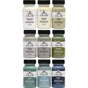 Home Decor Ultra Matte Chalk Finish Acrylic Craft Paint Set Formulated for No-Prep Application 2 Oz