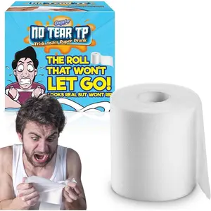 No Tear Toilet Paper – Practical Joke Trick – Fake Unrippable TP Rolls, Looks Like Real Toilet Paper But Won’t Tear – Funny Gift for Adults & Kids
