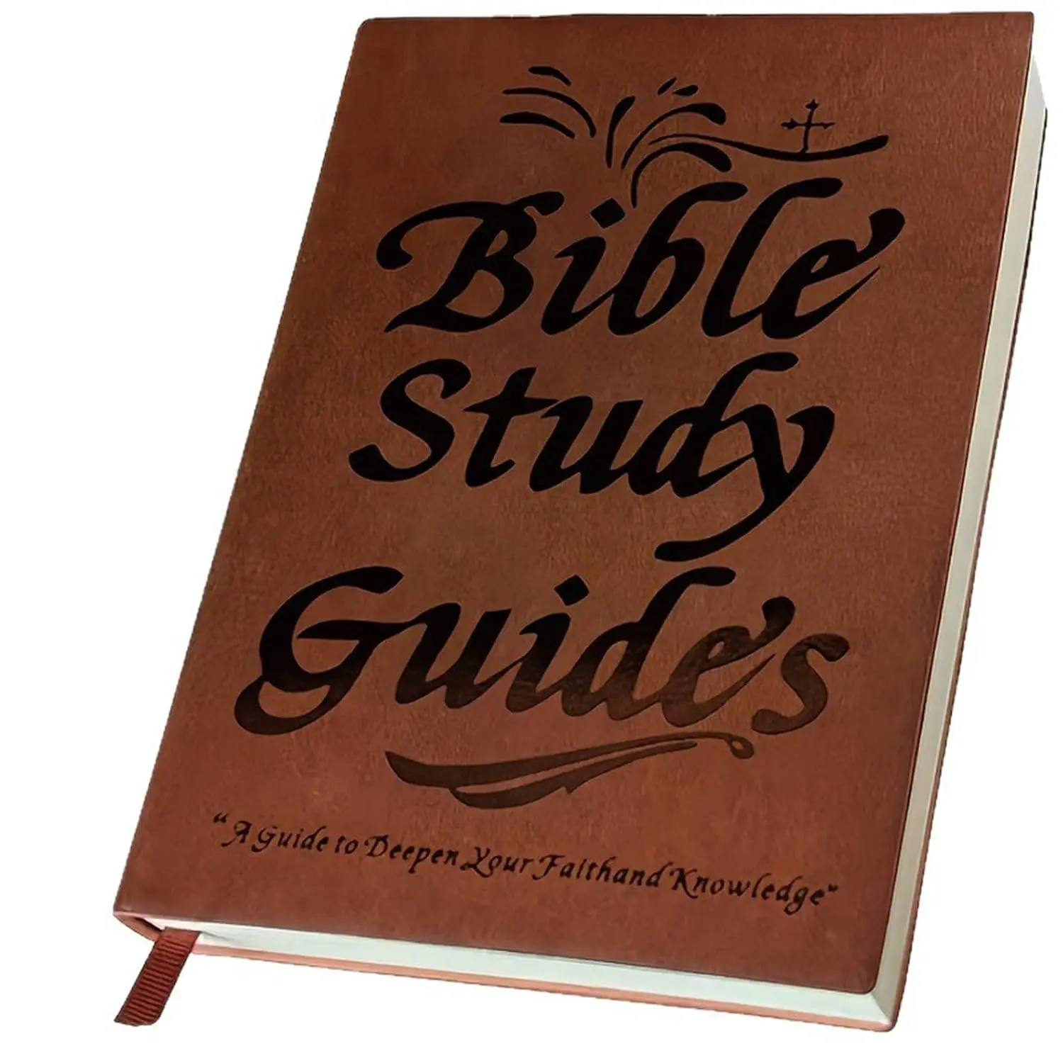66-Page Bible Study Guide & Devotional Journal - PU Leather Cover, Scripture Summaries, Daily Reflections |   Beginner-Friendly Spiritual Growth Notebook |   Christian Gift Idea (Brown)