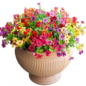 8-Color Artificial Flower (8/16/24pcs/set), UV Resistant Colorful Fake Flower, Decorative Bouquet for Home Garden Party Wedding Decor, Artificial Flowers Bouquet