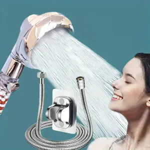 High Pressure Filtration Handheld Shower Head with 59 Inch Hose, 3-Speed Adjustment, One Click Stop Flow, Wall Mounted Shower Accessory for Dry Skin and Hair, High Pressure Filtered Shower Head