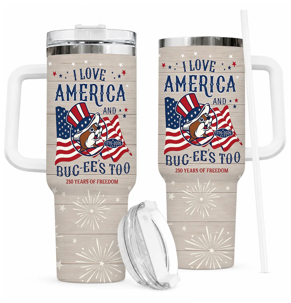 Buc-ee's 250th Anniversary America Tumbler, 250th years of Freedom Tumbler 40oz