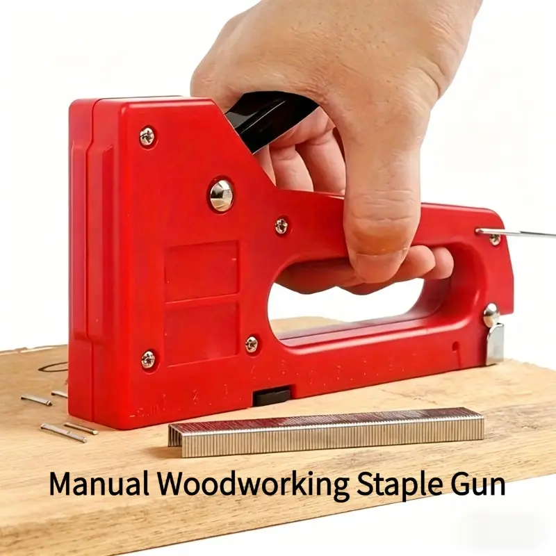 1 Count Staple Gun , Multifunctional Upholstery Stapler for Fixing Material, Decoration, Carpentry, Furniture, Door and Window, Tool, Hardware