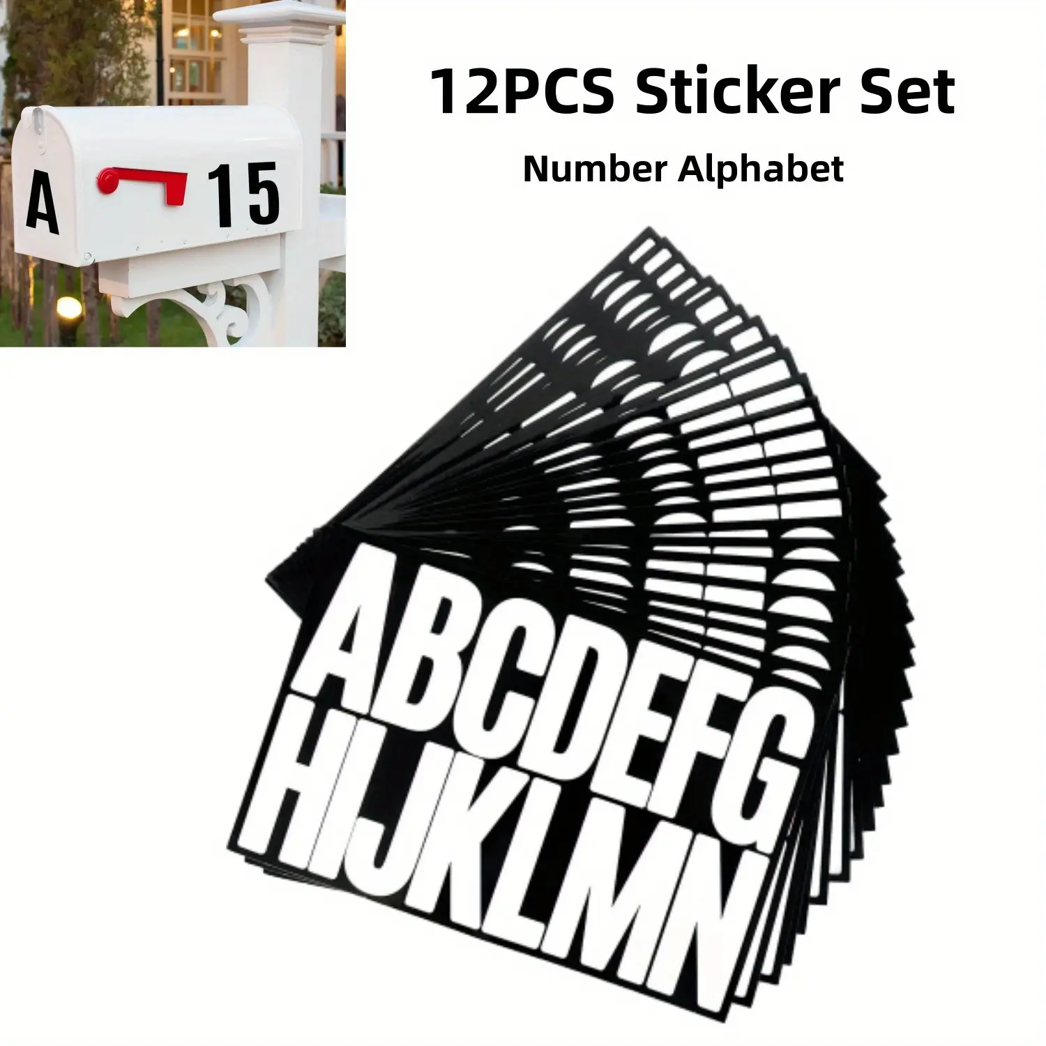4-Inch Large Vinyl Alphabet & Number Stickers (3 Sets, A-Z Letters, 0-9 Digits) - Car Truck Decal for Home Decor, DIY House Projects