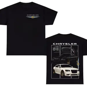 Chrysler 300 Luxury Performance T-Shirt – Chrysler 300C Sedan Graphic Tee, Black White Stanced Car Culture Automotive Streetwear Shirt for Men Women