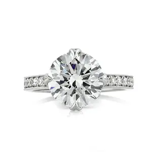 4.03ct Round Brilliant Cut Lab Grown Diamond Engagement Ring