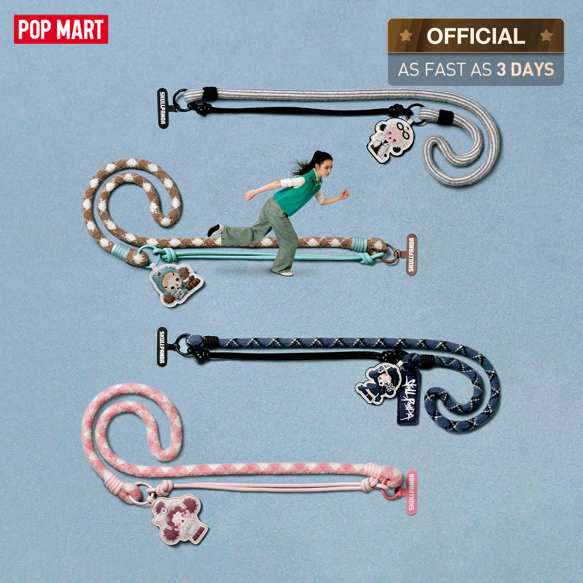 【NEW】POP MART θ SKULLPANDA Off Mode Series Phone Lanyard Blind Box