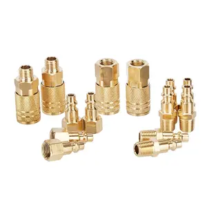 Basics Quick Connect Brass Air Coupler and Plug Kit 1/4-Inch Fittings for Air Compressor Accessories Durable and Reliable