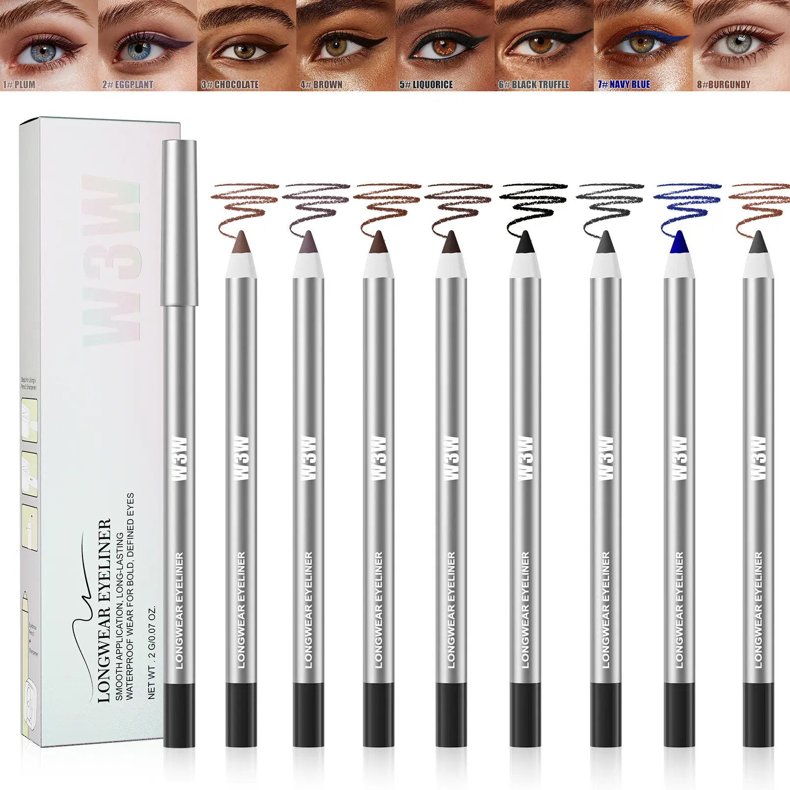 Waterproof Gel Eyeliner Pencil, Ultra Smooth Creamy Glide Liner, Smudge Resistant Long Lasting Eyeliner for Precise Winged Cat Eye Makeup, Versatile Eye Pencil for Daily & Night Looks, Beginner Friendly Definer for Inner Outer Lash Line