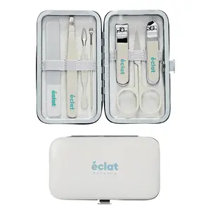 éclat All-in-One Manicure & Pedicure Grooming Kit with Travel Case – Cream (7 / 10 / 18 pcs)