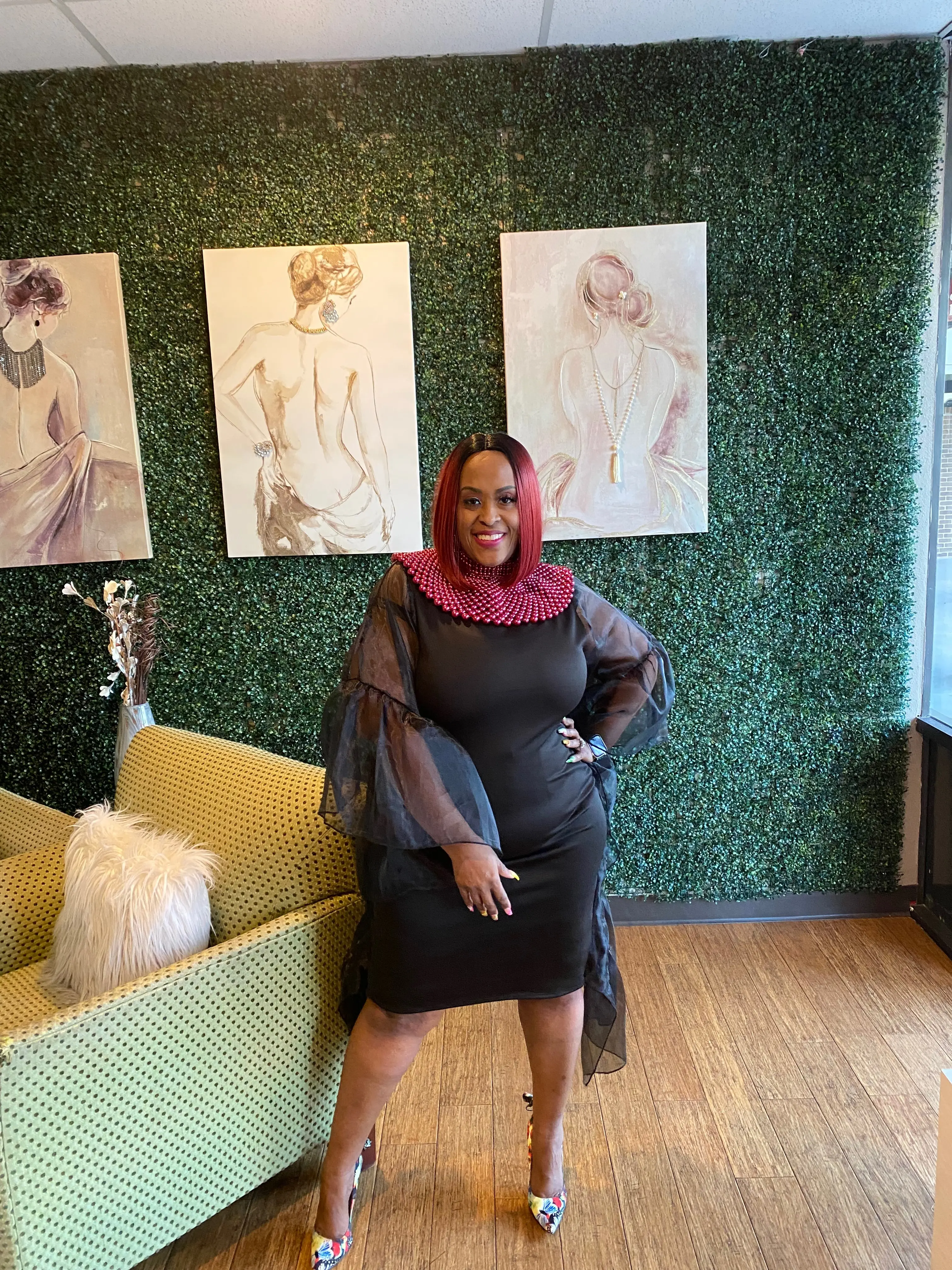Sheer Sleeve Dress