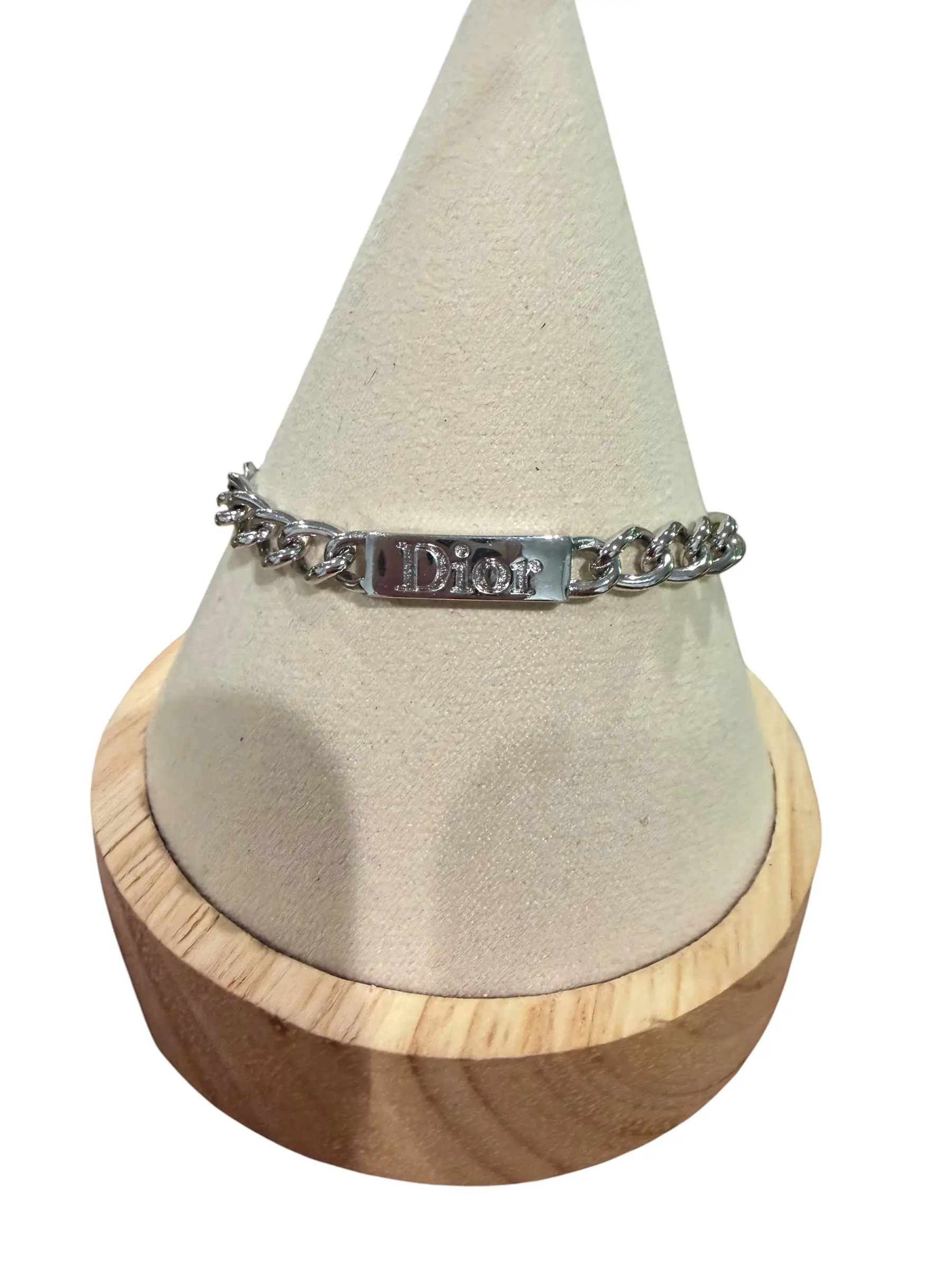 Pre-owned Christian Dior "DIOR" ID Tag Bracelet Perfect for Daily Use