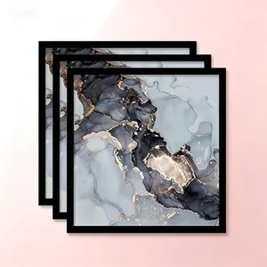Set of 3 Picture Frames 14x14, Square Black Frame for 14 x 14 Poster Photo Art, Lightweight Design with High Transparency Cover, 14 by 14 Display Frame for Wall Decor, 3 Pack