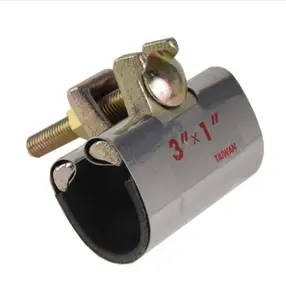 Stainless Steel One-Piece Galvanized Repair Pipe Clamp with Single Bolt, 1-1/2” x 3” inches | water pipe repair, plumber pipe holder, or copper pipe leak repair kit.
