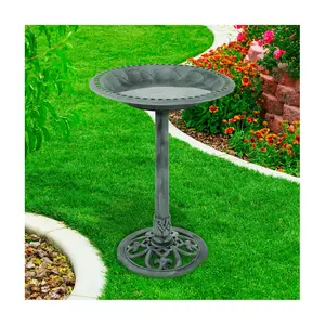 Pure Garden Outdoor Antique-Style Bird Bath
