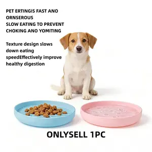 Outdoor Silicone Pet Slow-Feeding Bowl, Dog Food Basin with Suction Cup, Anti-Overturning Cat & Dog Utensil, Indoor Eating Silicone Bowl