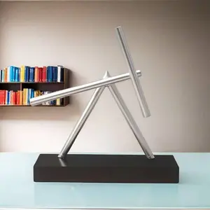 Housewarming gift; Holiday wedding gift; Gift for someone — Kinetic sculpture, desktop perpetual motion machine, anti-gravity perpetual motion desktop toy, silent metal kinetic desktop toy, swinging office home gift