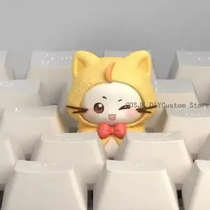 Cute Infinity Nikki Cosplay Anime Keycaps Resin Material for Mechanical Keyboard Accessories Key Caps Mascot Student Fans Gift