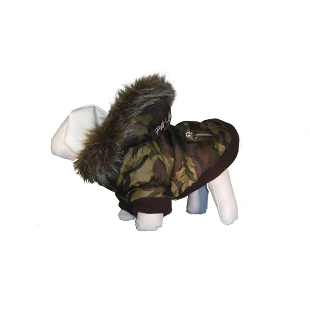 Pet Life 1CASM Camo Metallic Fashion Parka with Removable Hood-SM