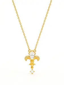 Luxem French Vintage Iris Cubic Zirconia Necklace Elegant Fashion Golden Jewelry Gift for Women Statement Pendant Necklace