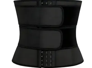 Stretchy Shapewear Triple-Layer Waist Trainer Cincher - Adjustable Compression Corset with Hooks & Velcro, Back Strap for Posture Alignment, Fitness Support