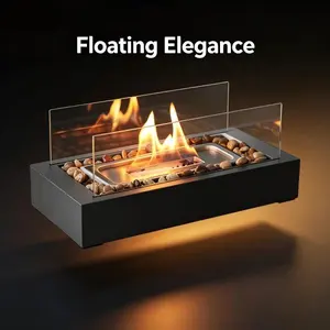 Aesthetic Mini Tabletop Fireplace Portable Ethanol Fire Pit for Cozy Nights Indoor Outdoor Use Great for Roasting Marshmallows & Gatherings USB Cabinet Lights Under Rechargeable