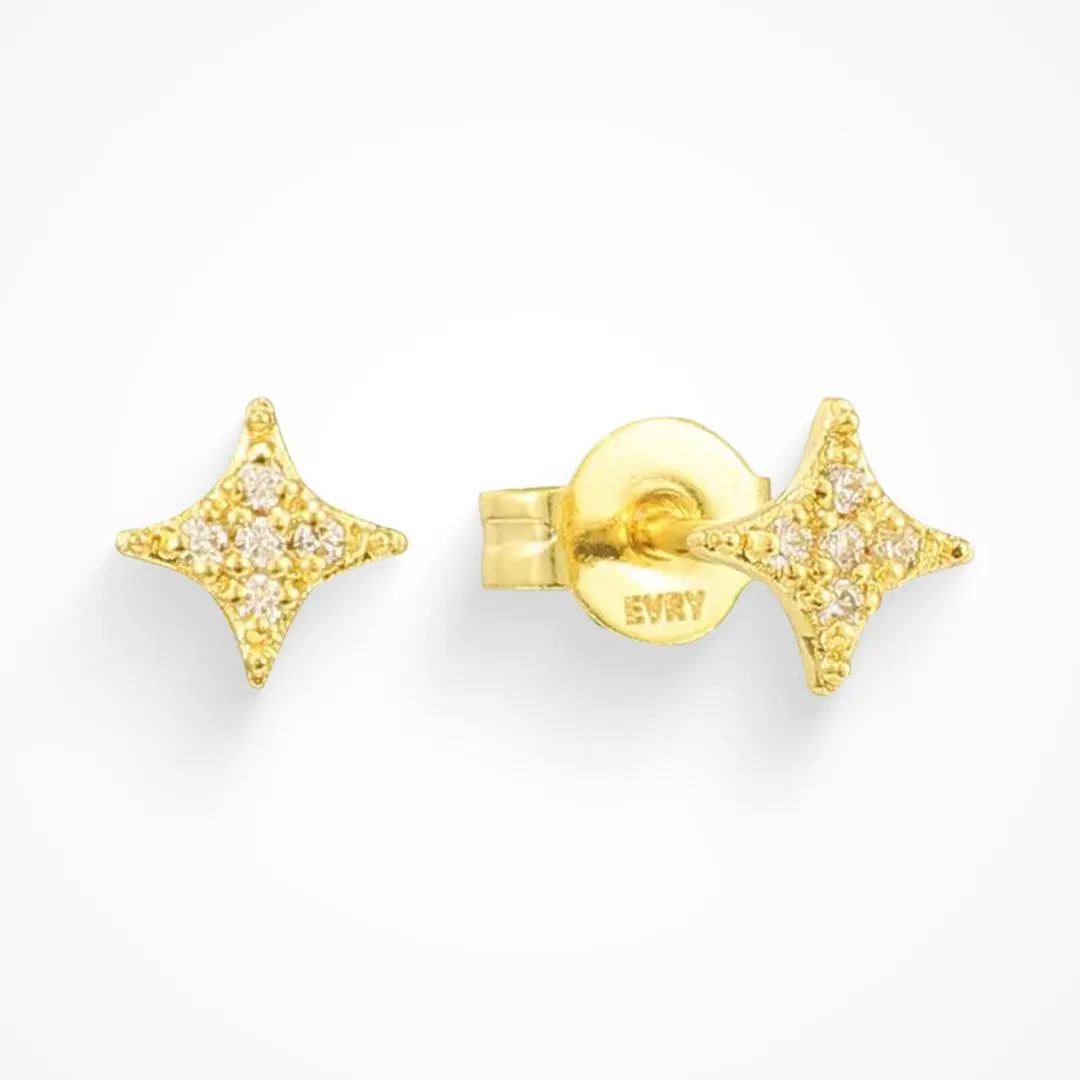 EVRY JEWELS Gold or Silver Plated Women's Hypoallergenic Shooting Star Earrings