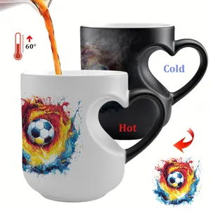 Soccer Football Fan Gift - Color-Changing Soccer Mug, 11oz Ceramic Mug with Football Design