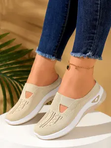 Women's Mid-Aged Mom Shoes Footwear Soft Rubber Sole Breathable Casual Slip on Sports Shoes, Comfortable Walking Sneakers for Daily Wear