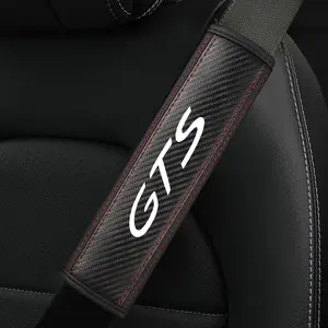 Porsche Gts Cayenne Cayman Panamera Macan 911 718 928 901 Seat Belt Shoulder Cover, Car Interior Accessory, Car Accessories, PU Leather & Carbon Fiber Stripe, Enhance Driving Comfort