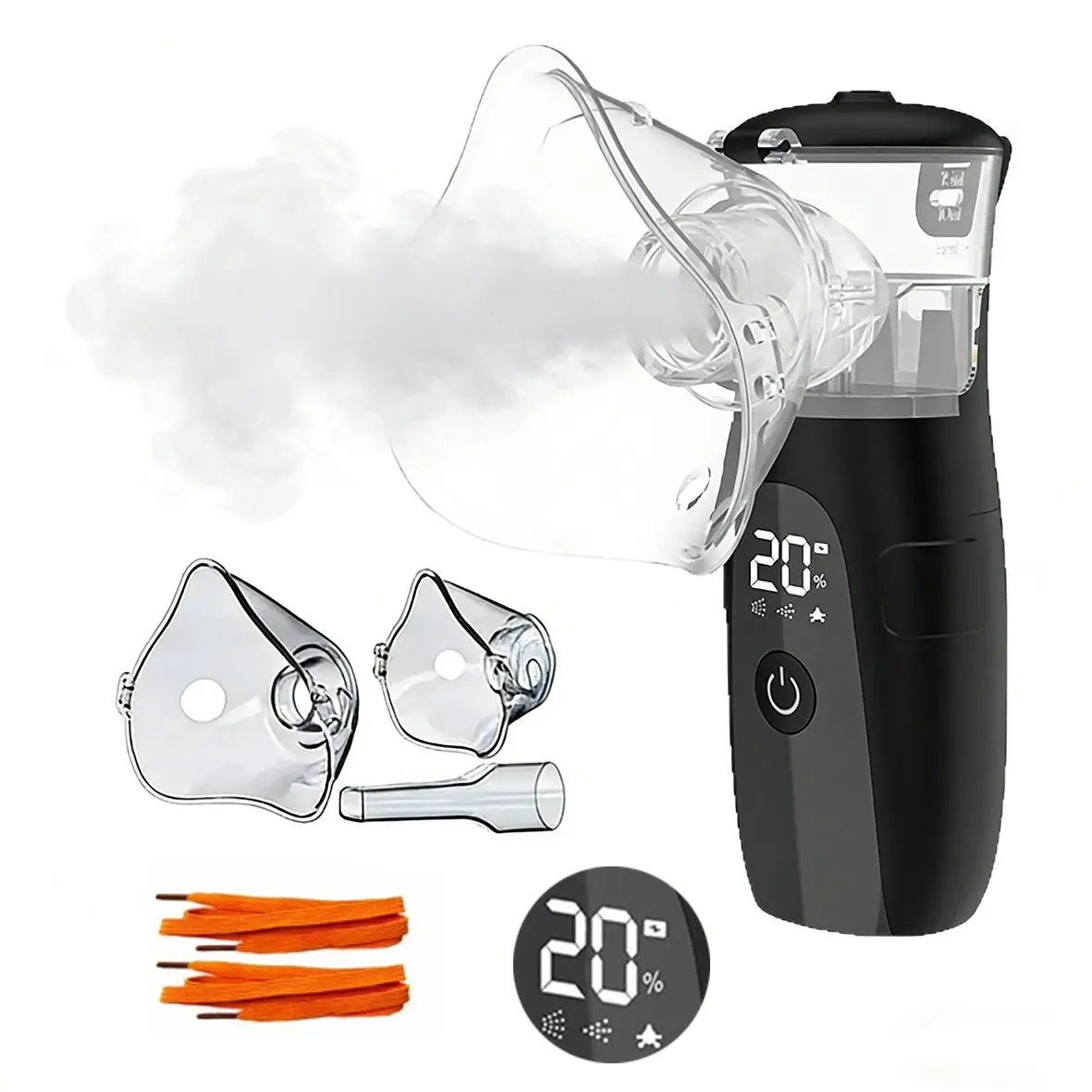 Portable Facial Steam Mask with Auto-Cleaning LED Interface, Rechargeable Handheld Humidifier for Home Travel Care, Facial Care Instrument, Face Steamer, Facial Beauty Instrument, beauty devices, portable beauty tool, Includes 2 Masks + Mouthpiece