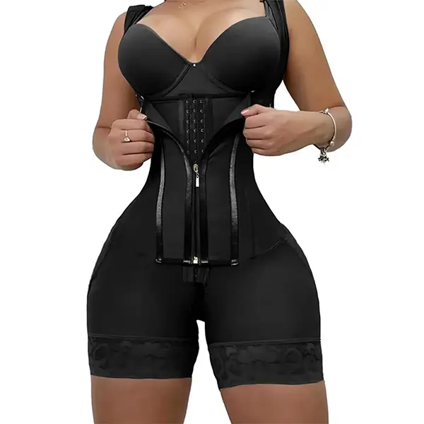Women's Solid Color Zipper Corset Shapewear Romper, Tummy Control Shaper, Women's Shapewear for Daily Wear, wedding dress, prom dress, Underwear