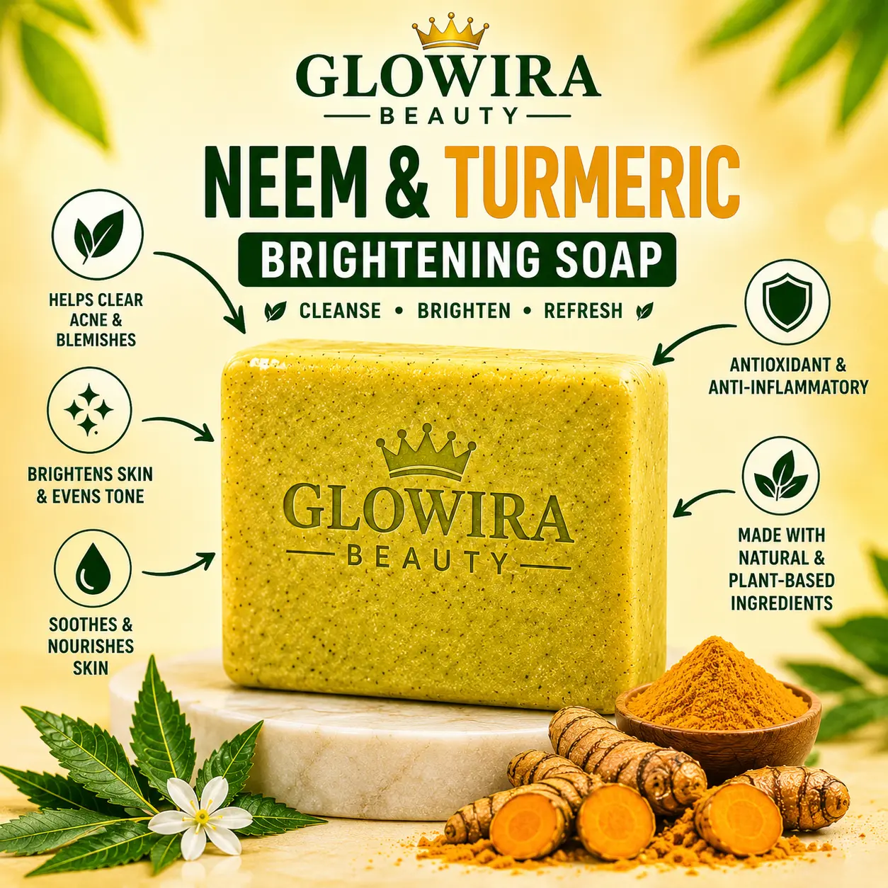 neem and turmeric brightening soap