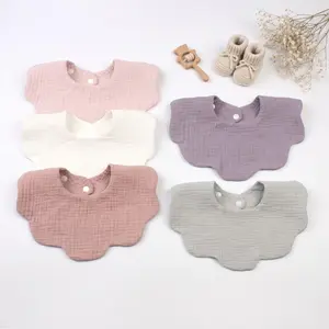 5-Piece Baby Bib Set, Unisex Rainbow Color Design, High Absorbency, Buttoned, Suitable for Newborns and Toddlers, Perfect Gift Choice, Feeding Bibs