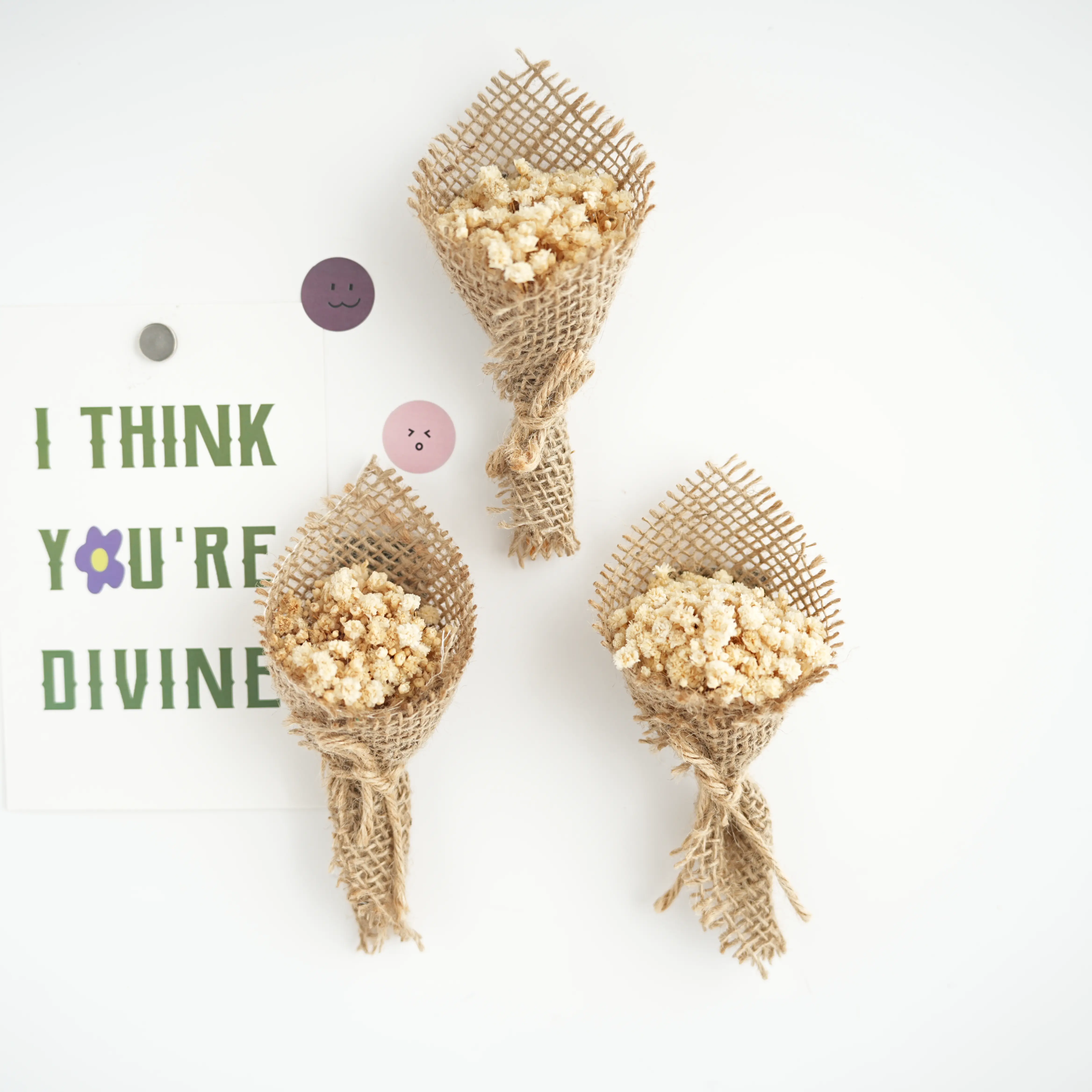 Rustic Mini Dried Flower Bouquets with Burlap Wrap – 18pcs Set, Handmade Small Floral Arrangements for Gift, Wedding, Home & Party Decoration angel  tree  gift
