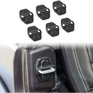 for Jeep JL ABS Carbon Fiber Door Lock Covers Protection Trim for 2018-2024+Jeep Wrangler JL JLU Gladiator JT Exterior Accessories 6PCS
